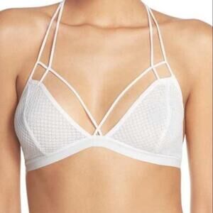 Free People White Fish In The Sea T-Strap Pullover Strappy Bra Size XS